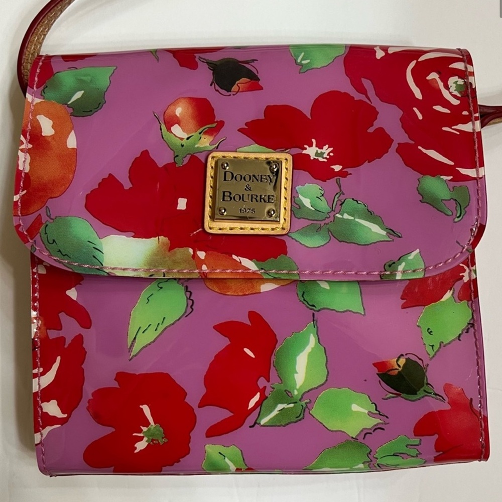 Dooney & Bourke Floral Crossbody Shiny Flowers Pink Purse